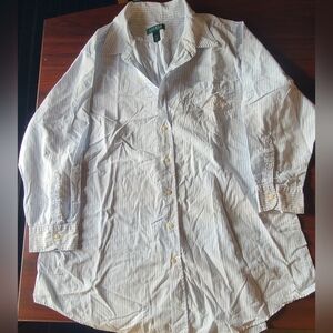 Ralph Lauren Blue And White Striped Sleep Shirt